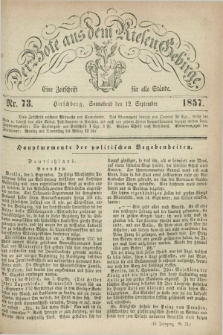 Der Bote aus dem Riesen-Gebirge : eine Zeitschrift für alle Stände. Jg.45, Nr. 73 (12 September 1857) + dod.
