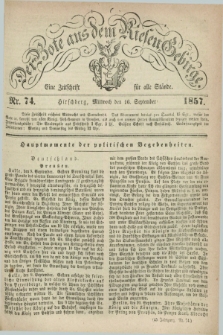Der Bote aus dem Riesen-Gebirge : eine Zeitschrift für alle Stände. Jg.45, Nr. 74 (16 September 1857) + dod.