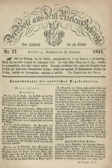 Der Bote aus dem Riesen-Gebirge : eine Zeitschrift für alle Stände. Jg.45, Nr. 77 (26 September 1857) + dod.