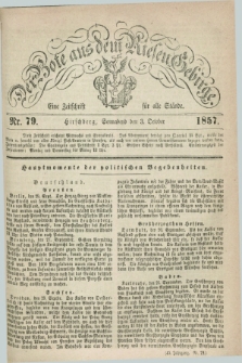 Der Bote aus dem Riesen-Gebirge : eine Zeitschrift für alle Stände. Jg.45, Nr. 79 (3 October 1857) + dod.