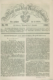 Der Bote aus dem Riesen-Gebirge : eine Zeitschrift für alle Stände. Jg.45, Nr. 89 (7 November 1857) + dod.