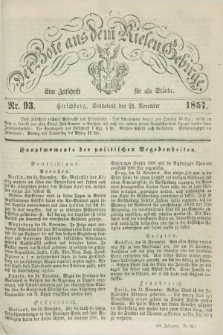 Der Bote aus dem Riesen-Gebirge : eine Zeitschrift für alle Stände. Jg.45, Nr. 93 (21 November 1857) + dod.