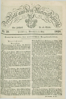 Der Bote aus dem Riesen-Gebirge : eine Zeitschrift für alle Stände. Jg.46, Nr. 18 (3 März 1858) + dod.