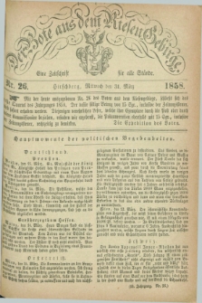 Der Bote aus dem Riesen-Gebirge : eine Zeitschrift für alle Stände. Jg.46, Nr. 26 (31 März 1858) + dod.