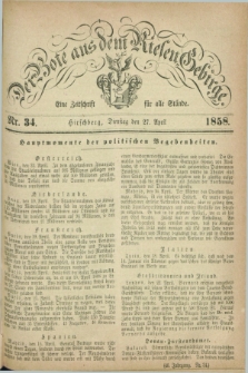 Der Bote aus dem Riesen-Gebirge : eine Zeitschrift für alle Stände. Jg.46, Nr. 34 (27 April 1858) + dod.