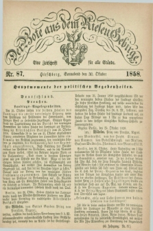 Der Bote aus dem Riesen-Gebirge : eine Zeitschrift für alle Stände. Jg.46, Nr. 87 (30 Oktober 1858) + dod.