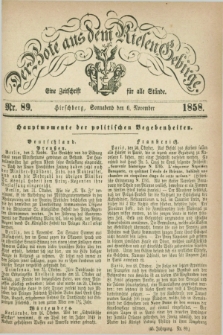 Der Bote aus dem Riesen-Gebirge : eine Zeitschrift für alle Stände. Jg.46, Nr. 89 (6 November 1858) + dod.