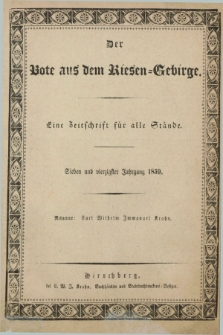 Der Bote aus dem Riesen-Gebirge : eine Zeitschrift für alle Stände. Jg.47, Nr. 1 (5 Januar 1859) + dod.