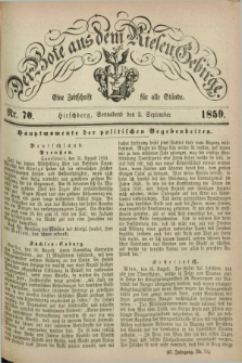 Der Bote aus dem Riesen-Gebirge : eine Zeitschrift für alle Stände. Jg.47, Nr. 70 (3 September 1859) + dod.