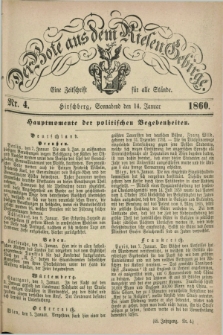 Der Bote aus dem Riesen-Gebirge : eine Zeitschrift für alle Stände. Jg.48, Nr. 4 (14 Januar 1860) + dod.