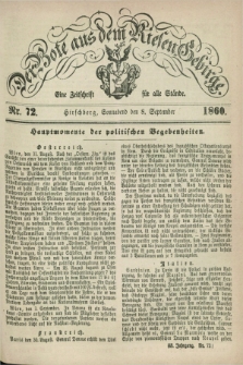 Der Bote aus dem Riesen-Gebirge : eine Zeitschrift für alle Stände. Jg.48, Nr. 72 (8 September 1860) + dod.