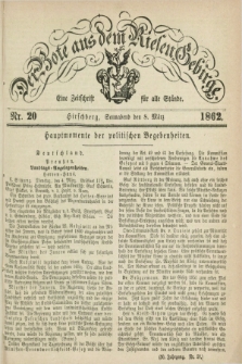Der Bote aus dem Riesen-Gebirge : eine Zeitschrift für alle Stände. Jg.50, Nr. 20 (8 März 1862) + dod.