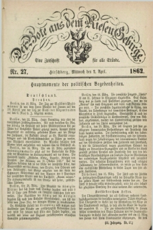Der Bote aus dem Riesen-Gebirge : eine Zeitschrift für alle Stände. Jg.50, Nr. 27 (2 April 1862) + dod.