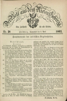 Der Bote aus dem Riesen-Gebirge : eine Zeitschrift für alle Stände. Jg.50, Nr. 28 (5 April 1862) + dod.