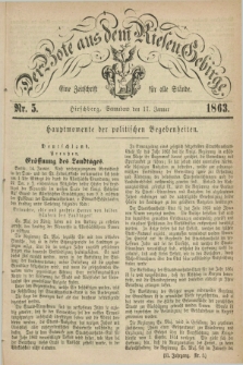 Der Bote aus dem Riesen-Gebirge : eine Zeitschrift für alle Stände. Jg.51, Nr. 5 (17 Januar 1863) + dod.
