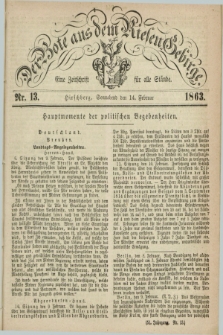 Der Bote aus dem Riesen-Gebirge : eine Zeitschrift für alle Stände. Jg.51, Nr. 13 (14 Februar 1863) + dod.