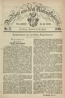 Der Bote aus dem Riesen-Gebirge : eine Zeitschrift für alle Stände. Jg.51, Nr. 17 (28 Februar 1863) + dod.