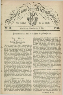 Der Bote aus dem Riesen-Gebirge : eine Zeitschrift für alle Stände. Jg.51, Nr. 19 (7 März 1863) + dod.