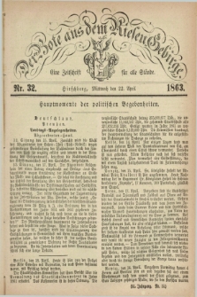 Der Bote aus dem Riesen-Gebirge : eine Zeitschrift für alle Stände. Jg.51, Nr. 32 (22 April 1863) + dod.