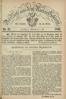 Der Bote aus dem Riesen-Gebirge : eine Zeitschrift für alle Stände. Jg.51, Nr. 52 (1 Juli 1863) + dod.