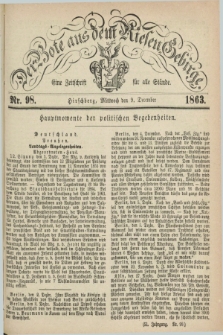 Der Bote aus dem Riesen-Gebirge : eine Zeitschrift für alle Stände. Jg.51, Nr. 98 (9 December 1863) + dod.