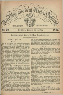 Der Bote aus dem Riesen-Gebirge : eine Zeitschrift für alle Stände. Jg.53, Nr. 20 (11 März 1865) + dod.