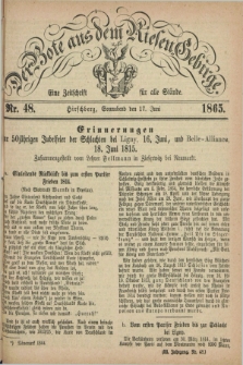 Der Bote aus dem Riesen-Gebirge : eine Zeitschrift für alle Stände. Jg.53, Nr. 48 (17 Juni 1865) + dod.