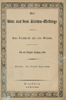Der Bote aus dem Riesen-Gebirge : eine Zeitschrift für alle Stände. Jg.54, Nr. 1 (3 Januar 1866) + dod.