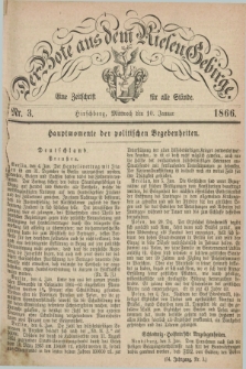Der Bote aus dem Riesen-Gebirge : eine Zeitschrift für alle Stände. Jg.54, Nr. 3 (10 Januar 1866) + dod.
