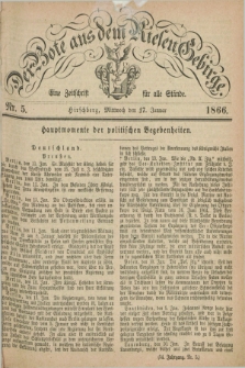 Der Bote aus dem Riesen-Gebirge : eine Zeitschrift für alle Stände. Jg.54, Nr. 5 (17 Januar 1866) + dod.
