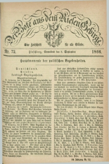 Der Bote aus dem Riesen-Gebirge : eine Zeitschrift für alle Stände. Jg.54, Nr. 72 (8 September 1866) + dod.