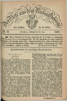 Der Bote aus dem Riesen-Gebirge : eine Zeitschrift für alle Stände. Jg.55, Nr. 51 (26 Juni 1867) + dod.