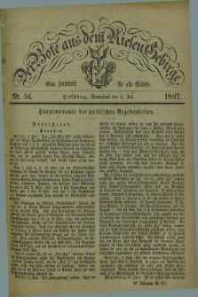 Der Bote aus dem Riesen-Gebirge : eine Zeitschrift für alle Stände. Jg.55, Nr. 54 (6 Juli 1867) + dod.