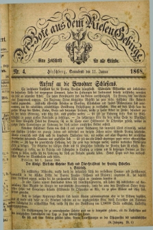 Der Bote aus dem Riesen-Gebirge : eine Zeitschrift für alle Stände. Jg.56, Nr. 4 (11 Januar 1868) + dod.