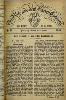 Der Bote aus dem Riesen-Gebirge : eine Zeitschrift für alle Stände. Jg.56, Nr. 13 (12 Februar 1868) + dod.