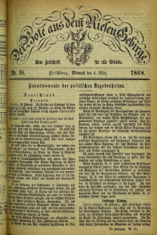 Der Bote aus dem Riesen-Gebirge : eine Zeitschrift für alle Stände. Jg.56, Nr. 19 (4 März 1868) + dod.