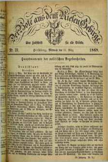 Der Bote aus dem Riesen-Gebirge : eine Zeitschrift für alle Stände. Jg.56, Nr. 21 (11 März 1868) + dod.