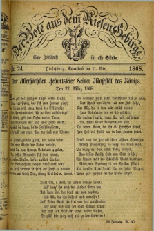 Der Bote aus dem Riesen-Gebirge : eine Zeitschrift für alle Stände. Jg.56, Nr. 24 (21 März 1868) + dod.