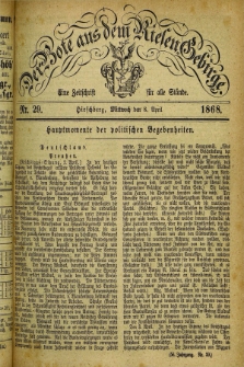 Der Bote aus dem Riesen-Gebirge : eine Zeitschrift für alle Stände. Jg.56, Nr. 29 (8 April 1868) + dod.