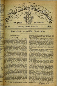 Der Bote aus dem Riesen-Gebirge : eine Zeitschrift für alle Stände. Jg.56, Nr. 33 (22 April 1868) + dod.