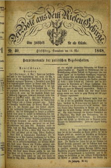 Der Bote aus dem Riesen-Gebirge : eine Zeitschrift für alle Stände. Jg.56, Nr. 40 (16 Mai 1868) + dod.