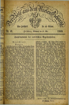 Der Bote aus dem Riesen-Gebirge : eine Zeitschrift für alle Stände. Jg.56, Nr. 41 (20 Mai 1868) + dod.