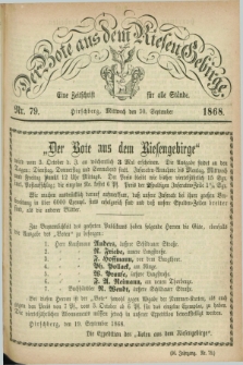 Der Bote aus dem Riesen-Gebirge : eine Zeitschrift für alle Stände. Jg.56, Nr. 79 (30 September 1868) + dod.