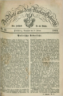 Der Bote aus dem Riesen-Gebirge : eine Zeitschrift für alle Stände. Jg.57, Nr. 22 (20 Februar 1869) + dod.