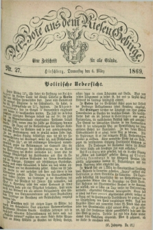 Der Bote aus dem Riesen-Gebirge : eine Zeitschrift für alle Stände. Jg.57, Nr. 27 (4 März 1869) + dod.