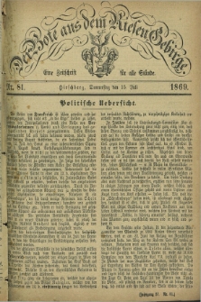 Der Bote aus dem Riesen-Gebirge : eine Zeitschrift für alle Stände. Jg.57, Nr. 81 (15 Juli 1869) + dod.