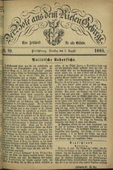 Der Bote aus dem Riesen-Gebirge : eine Zeitschrift für alle Stände. Jg.57, Nr. 89 (3 August 1869) + dod.