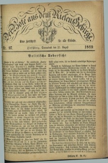 Der Bote aus dem Riesen-Gebirge : eine Zeitschrift für alle Stände. Jg.57, Nr. 97 (21 August 1869) + dod.