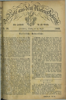 Der Bote aus dem Riesen-Gebirge : eine Zeitschrift für alle Stände. Jg.57, Nr. 98 (24 August 1869) + dod.