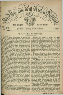 Der Bote aus dem Riesen-Gebirge : eine Zeitschrift für alle Stände. Jg.57, Nr. 107 (14 September 1869) + dod.